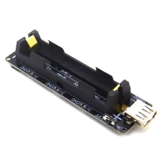 Arduino ve WEMOS ESP32 Uyumlu Mikro USB 18650 Lityum Batarya Pil Yuvası - V3