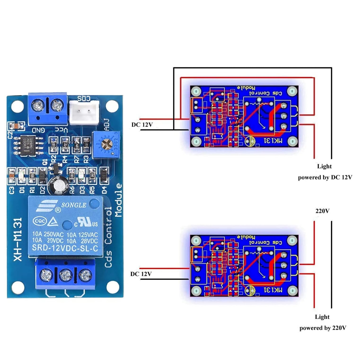 XH-M131%2012V%20Ldr%20Işık%20Kontrollü%20Röle%20Modülü%20-%20Gece-Gündüz%20Algılayıcı